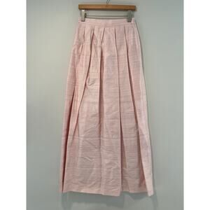 Watters and Watters Silk Cocktail Wedding Pleated Maxi Skirt Bubblegum Size 6 JL